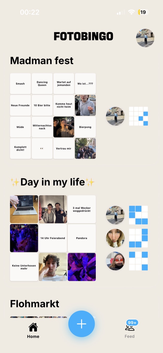 FotoBingo Spielbildschirm